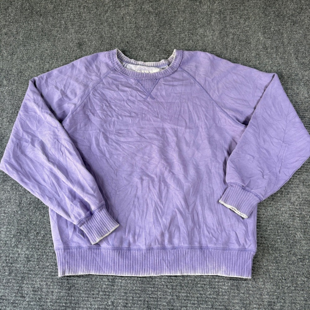 American Eagle Seriously Lived-In Purple Crewneck Raglan Sweatshirt Small 4396